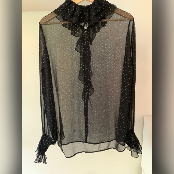 Ralph Lauren Black Long sleeves Mesh Blouse - Picture 6 of 10